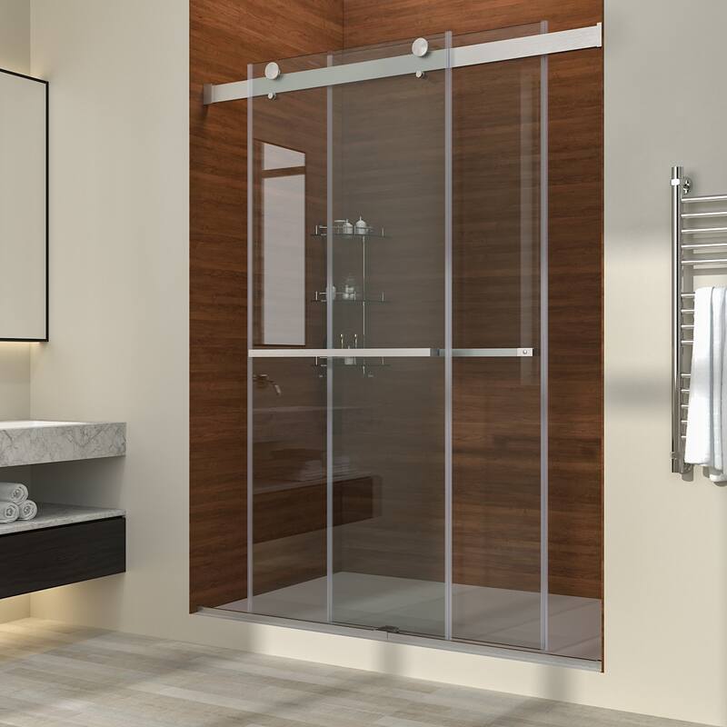 Elegant Frameless Sliding Shower Doors Stainless Steel