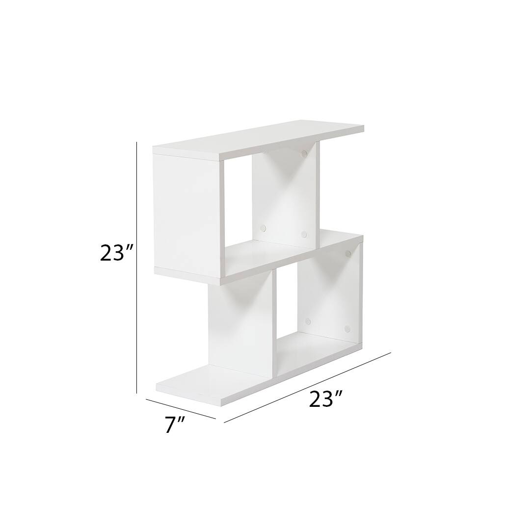 Lon Rectangle 4 Shelves End Table, 23 inch Skinny End Table for Living