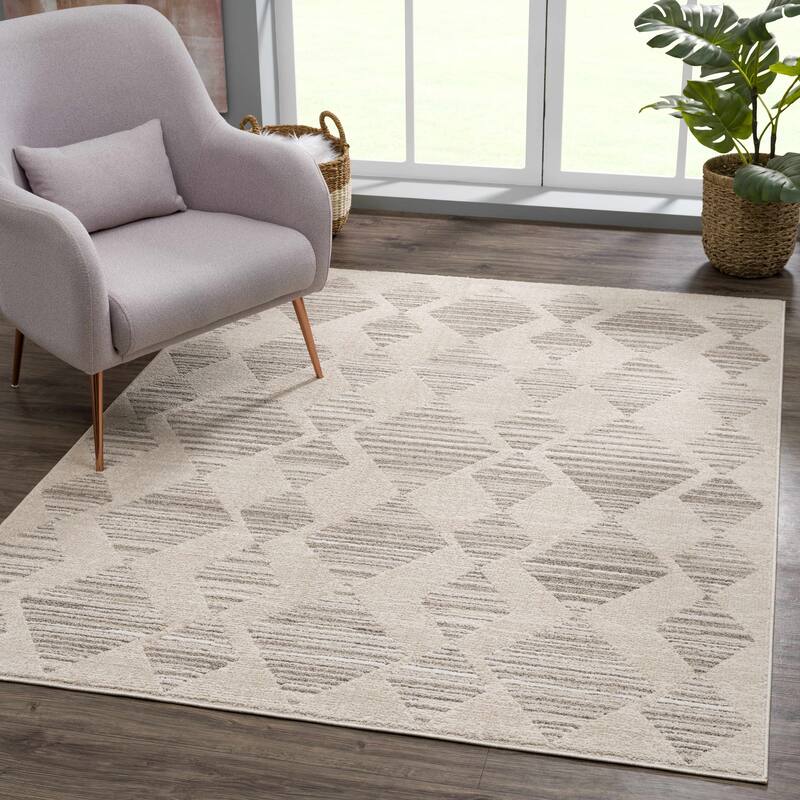 Hauteloom Casablanca Collection Bohemian Farmhouse High Pile Area Rug