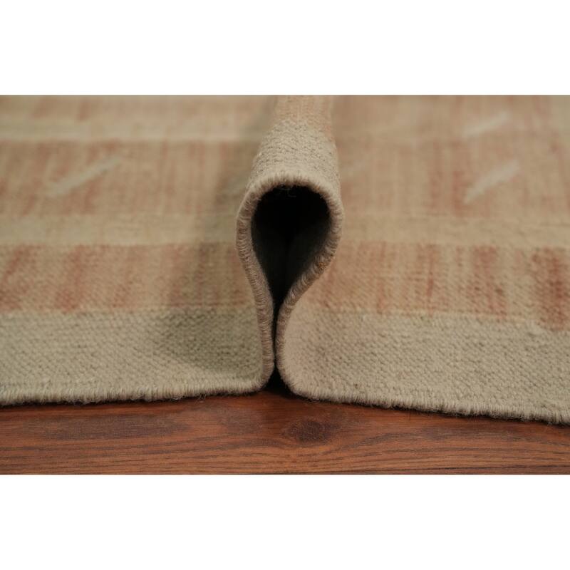 Hand Woven Oriental 100% Wool Carpet Southwestern Tribal Oranges & Rust Kilim Area Rug - 5' 10'' X 4' 0''