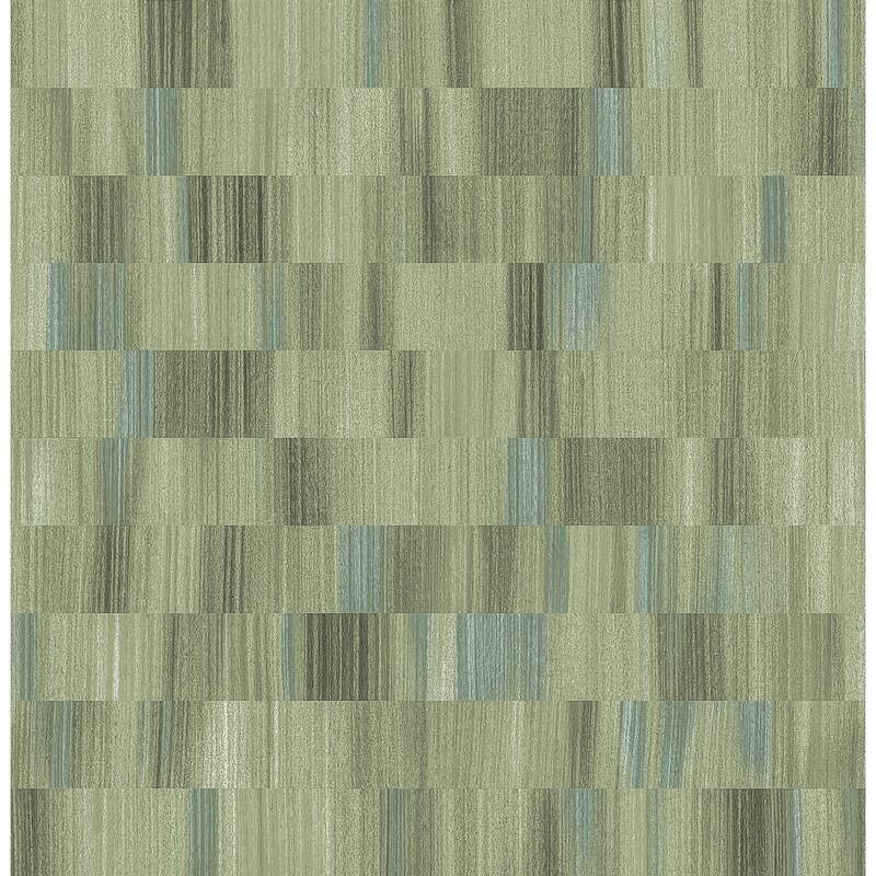Sarah + Ruby Flicker Green Horizontal Textured Stripe Wallpaper