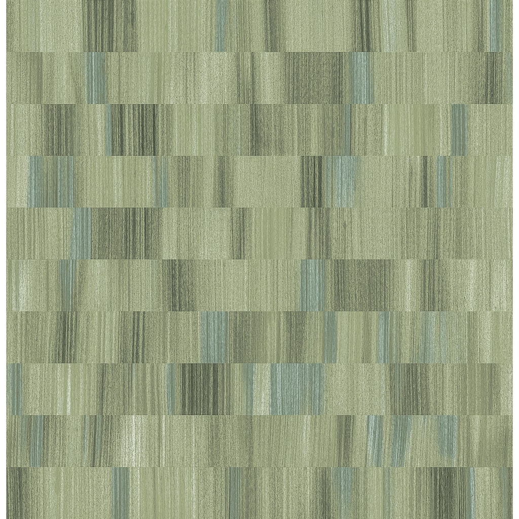 Sarah + Ruby Flicker Green Horizontal Textured Stripe Wallpaper
