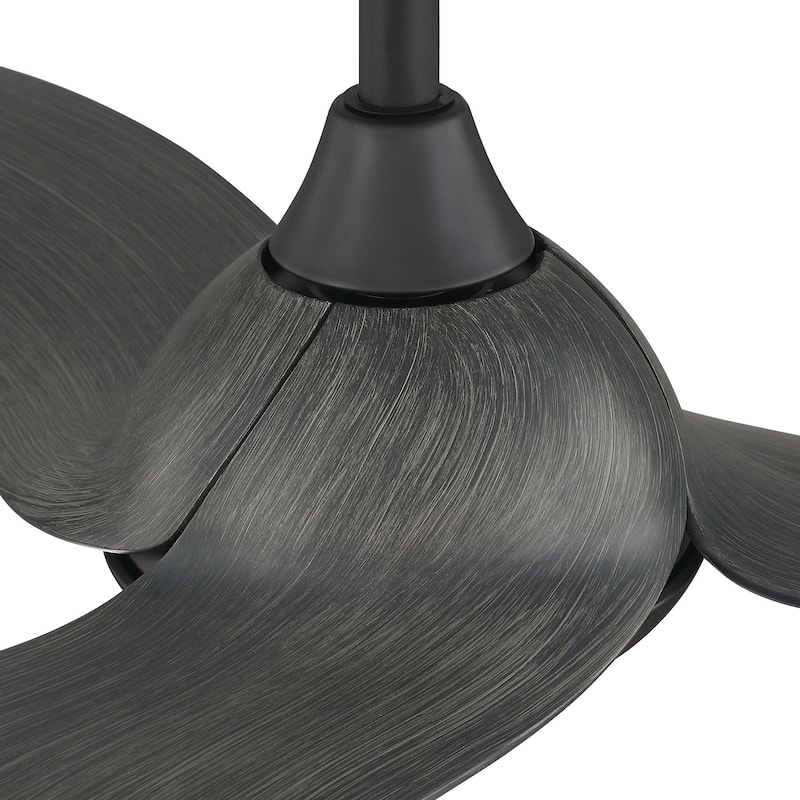 52" Modern Grey 3-Blade Propeller Ceiling Fan with Light and Remote