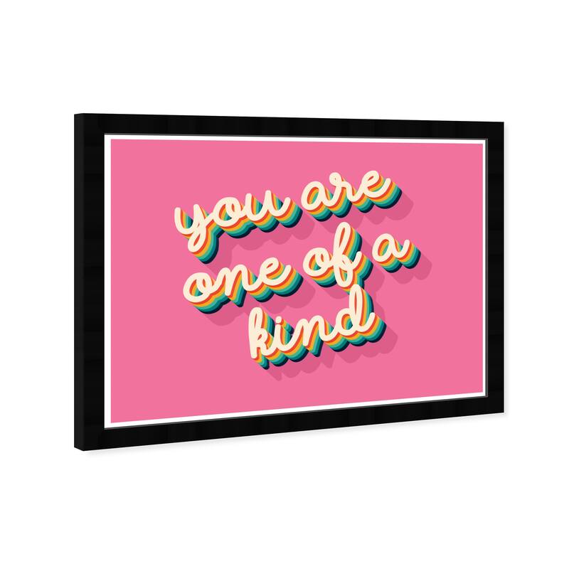 Wynwood Studio Prints Typography and Quotes One of a Kind Pink Pink and Dark Pink Modern & Contemporary Wall Art Canvas Print