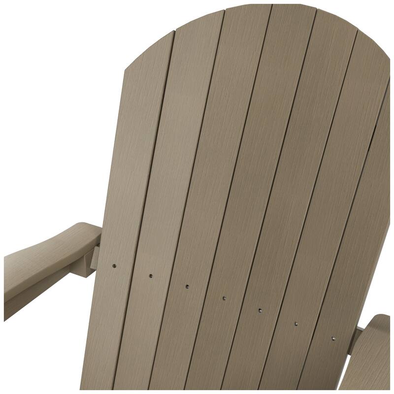 Vineyard HIPS Outdoor Folding Eco-Friendly All Weather Seashell Adirondack Chair with Side Table (2-Piece Set)