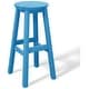 preview thumbnail 9 of 97, Laguna Hdpe All Weather Outdoor Patio 29" Round Bar Stool Pacific Blue