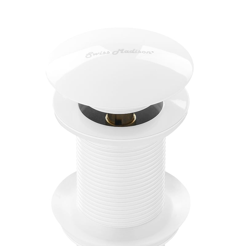 Residential Non-Overflow Pop Up Sink Drain 1.75 InGlossy White - 2.6" x 1.25" 8.05" - 2.6" x 1.25" 8.05" - White