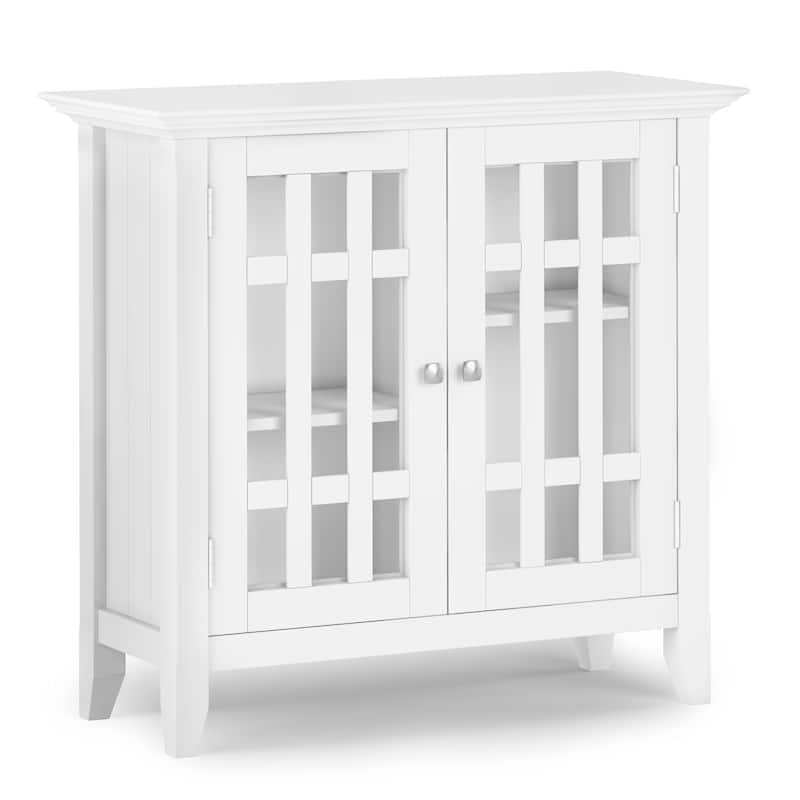 WYNDENHALL Freemont Solid Wood Transitional Low Storage Media Cabinet - 32"w x 14"d x 31" h