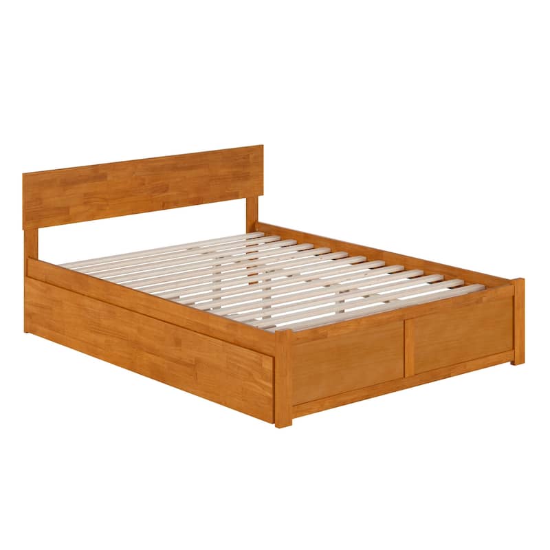 AFI Orlando Platform Bed with Footboard & Twin XL Trundle