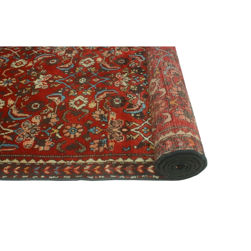 Fine Vintage Distressed Sandigul Red/Charcoal Runner - 2'9" x 9'3"