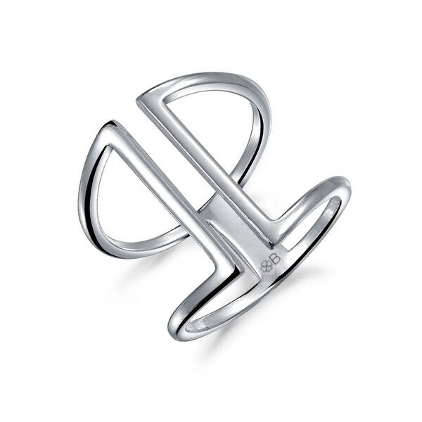 Shop Boho Double Vertical Bar Ring 925 Sterling Silver Ring Adjustable On Sale Overstock 17988067