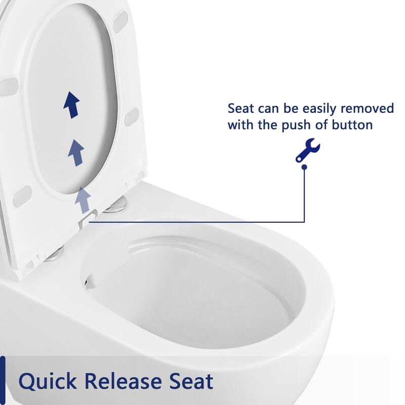 DeerValley Liberty 1.59 GPF Wall Hung Elongated Toilets Included Seat