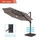 preview thumbnail 15 of 30, AOOLIMICS 11ft. Cantilever Outdoor Solar-lighted LED Aluminum Umbrellas w/Base Stand, Patio Round Offset Market Umbrella
