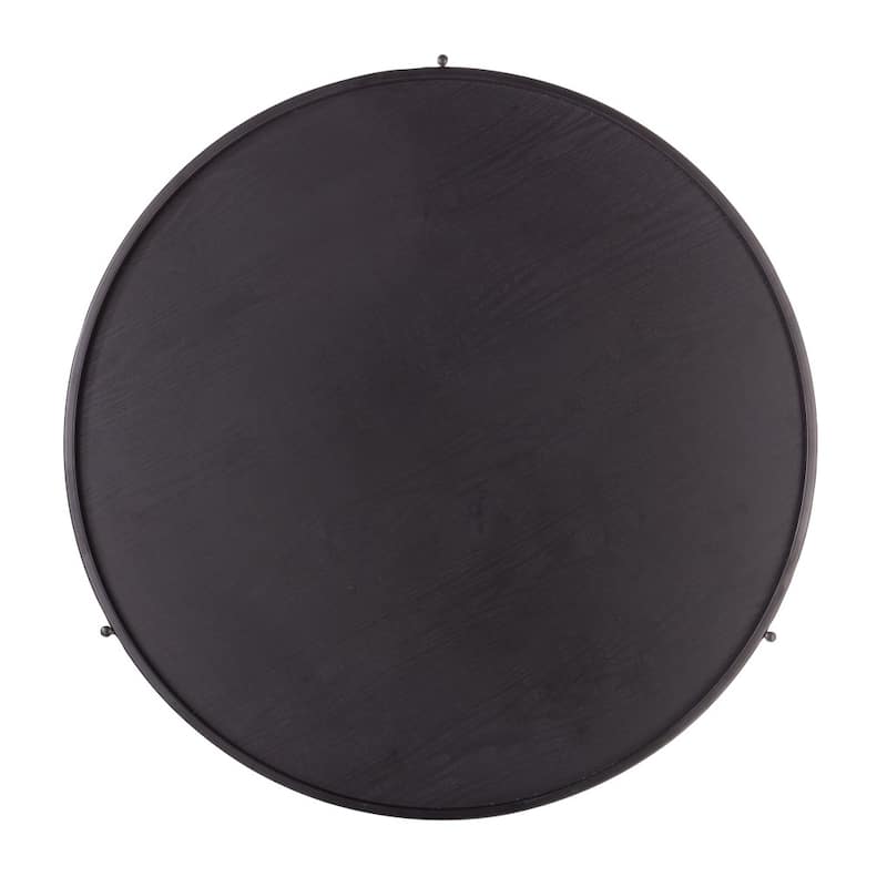 33" Black Manufactured Wood And Metal Round Coffee Table - 18" H x 33.25" W x 32.75" D