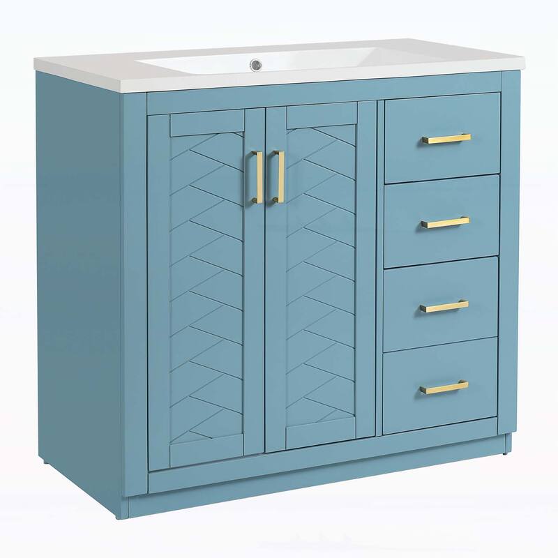 36'' Bathroom Vanity with Ceramic Sink Combo