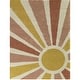preview thumbnail 11 of 23, Helia Rainbow Sunrise Shag Area Rug 5'3" Round - Pale Pink - Rectangle