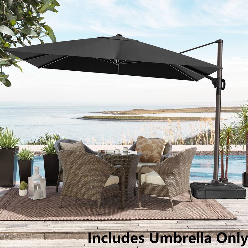 9 FT x 11.5 FT Outdoor Patio Cantilever-Offset Umbrella - Black