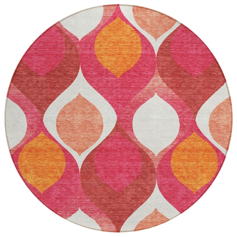 Machine Washable Indoor/ Outdoor Chantille Geo Contemporary Rug