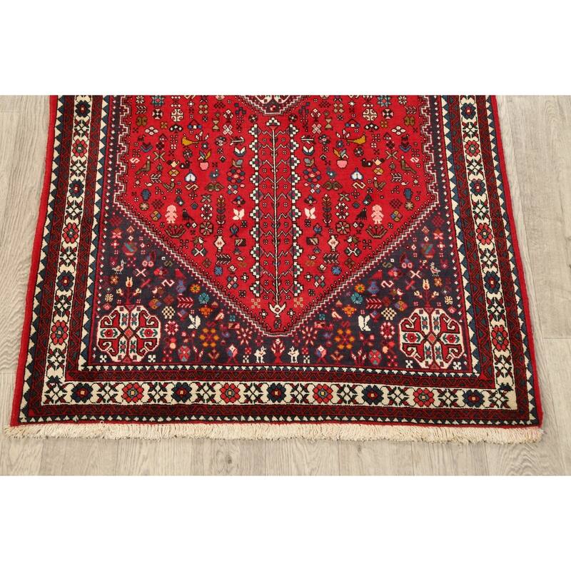 Tribal Vegetable Dye Abadeh Nafar Persian Area Rug Wool Hand-knotted - 3'5" x 5'3"