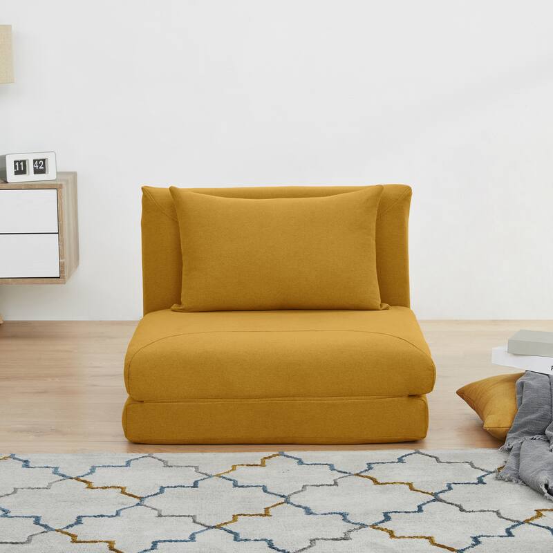 Porch & Den Marylee Convertible Chair - Mustard