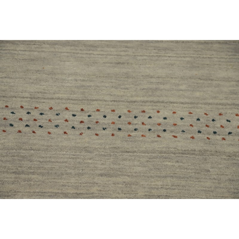 Hand Knotted Oriental 100% Wool Carpet Tribal Animal Pictorial Beige & Ivories Gabbeh Area Rug - 7' 8'' X 5' 0''