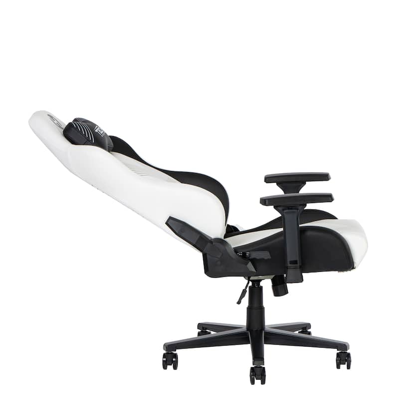 150°Reclining Mechanism Comfort Edge White Gaming Chair,Heavy Duty Steel Base