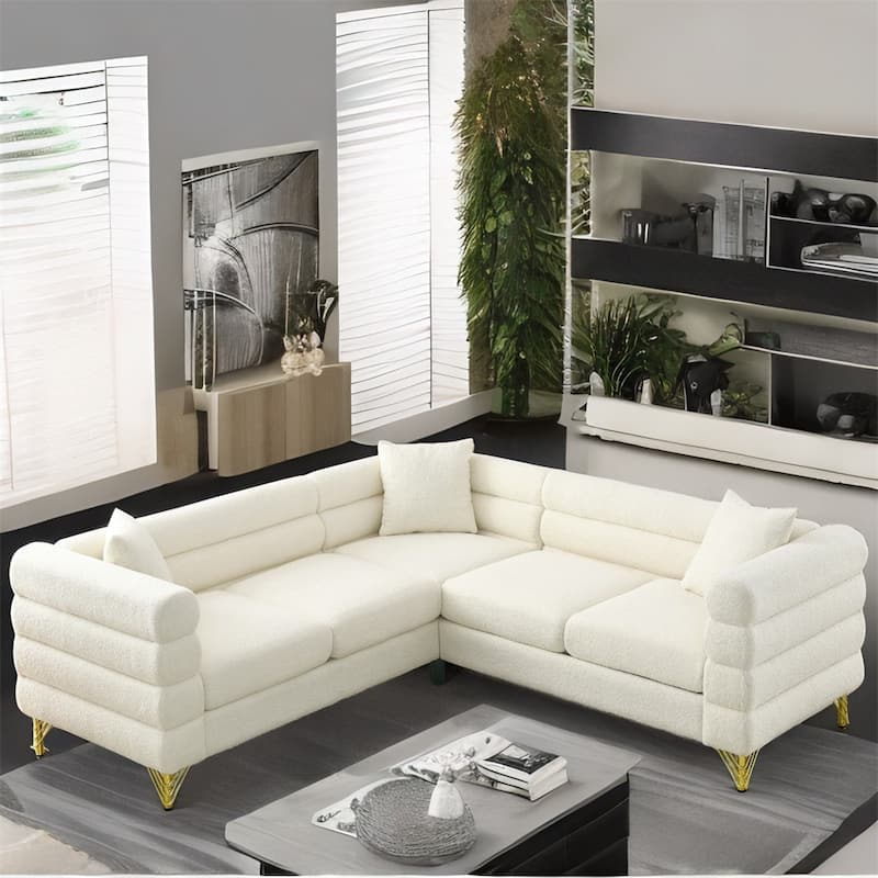 81.5-Inch Oversized Corner L-Shaped Sectional Sofa with 3 Cushions