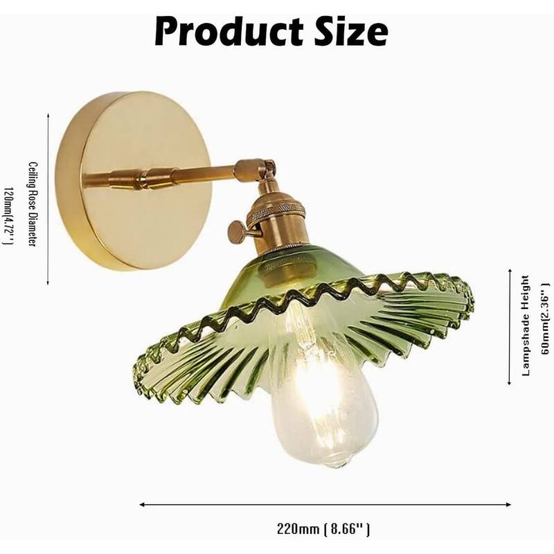 Industrial doorway light green wall light glass bathroom light