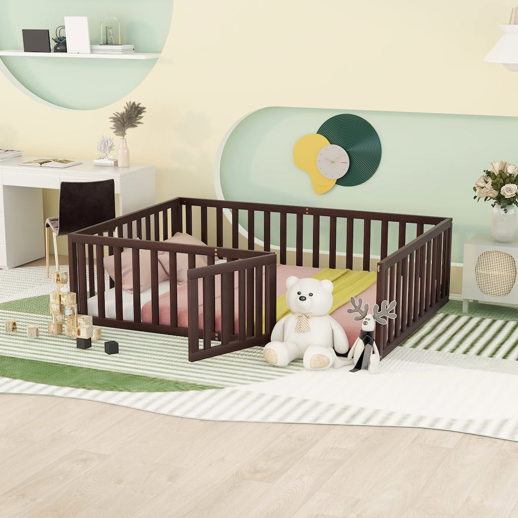 Wood Daybed Frame with Fence