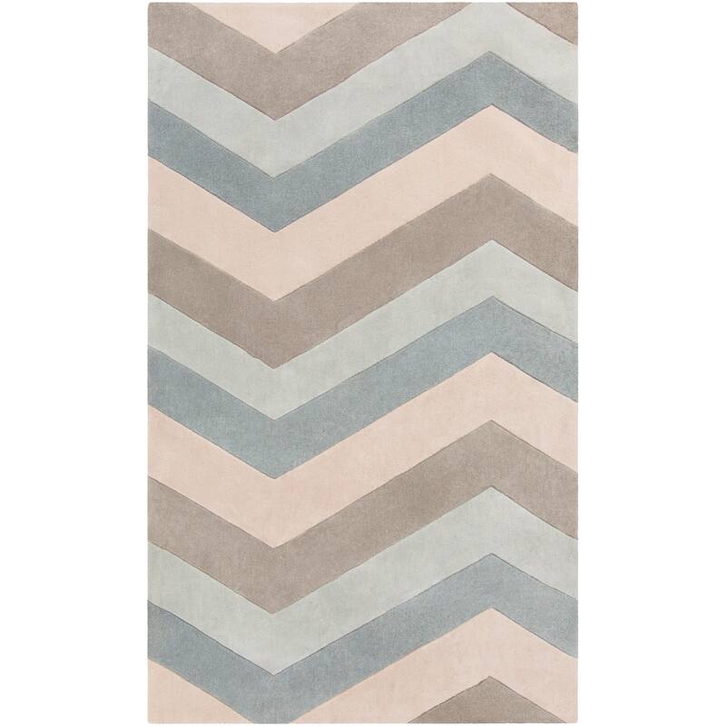 Hand-tufted Chevron Geometric Contemporary Area Rug