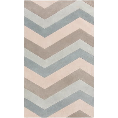 Hand-tufted Chevron Geometric Contemporary Area Rug