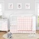 preview thumbnail 1 of 4, Pink Buffalo Plaid Check Girl 4-piece Nursery Crib Bedding Set - Blush and White Shabby Chic Woodland Rustic Country Farmhouse