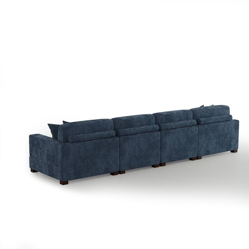 Oversized Modern Chenille L-shape Modular Sectional Sofa with Chaise