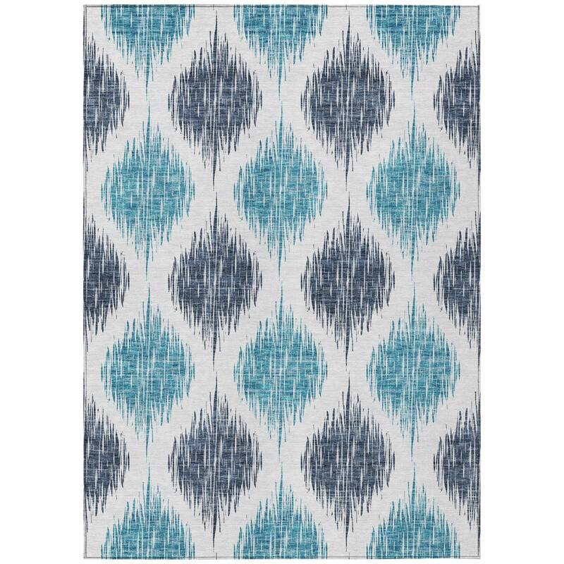 HomeRoots Ikat Transitional Rectangle Outdoor Rug