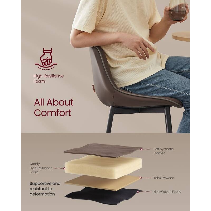 Contemporary Set of 2 Bar Stools - Stylish Seating Solution for Home