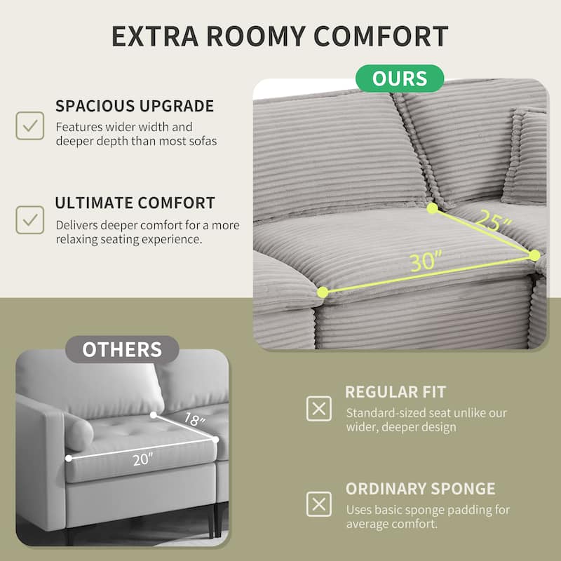 Ultra-Plush Extra-Deep Modular U-Shaped Sectional Sofa with Dual Ottomans by Harper&Bright Designs
