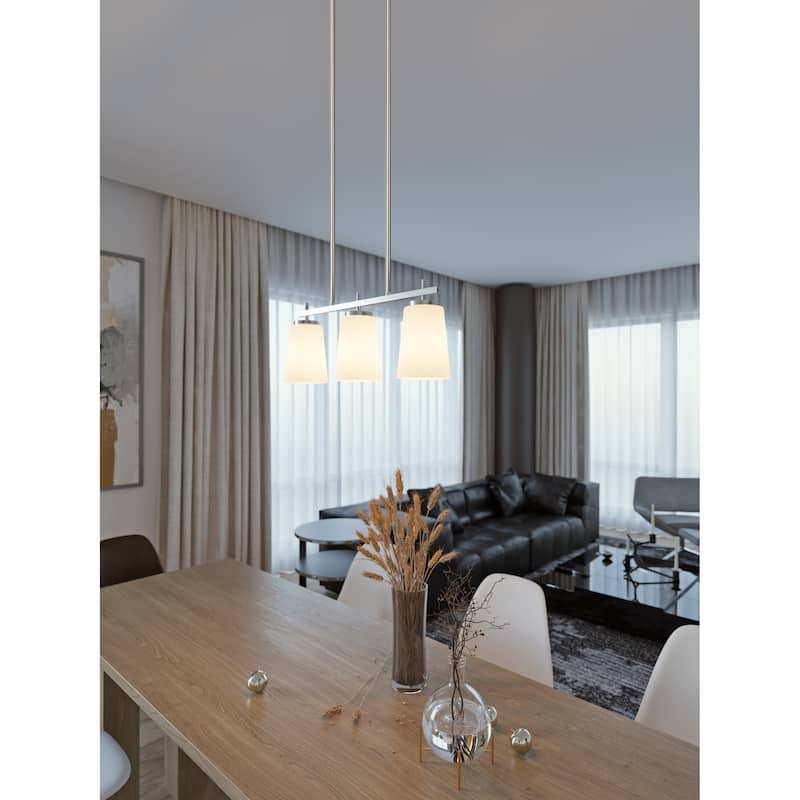Joanna 3 Light Linear Pendant - Satin Nickel