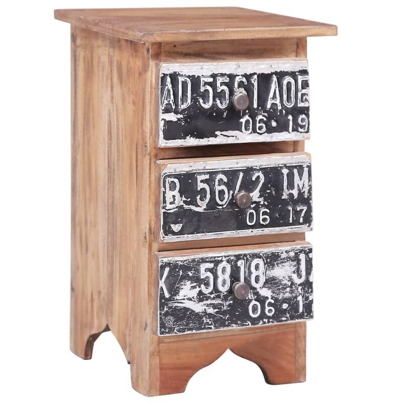 vidaXL Bedside Cabinet Solid Wood Mahogany - Brown 11.8"x11.8"x20.1"