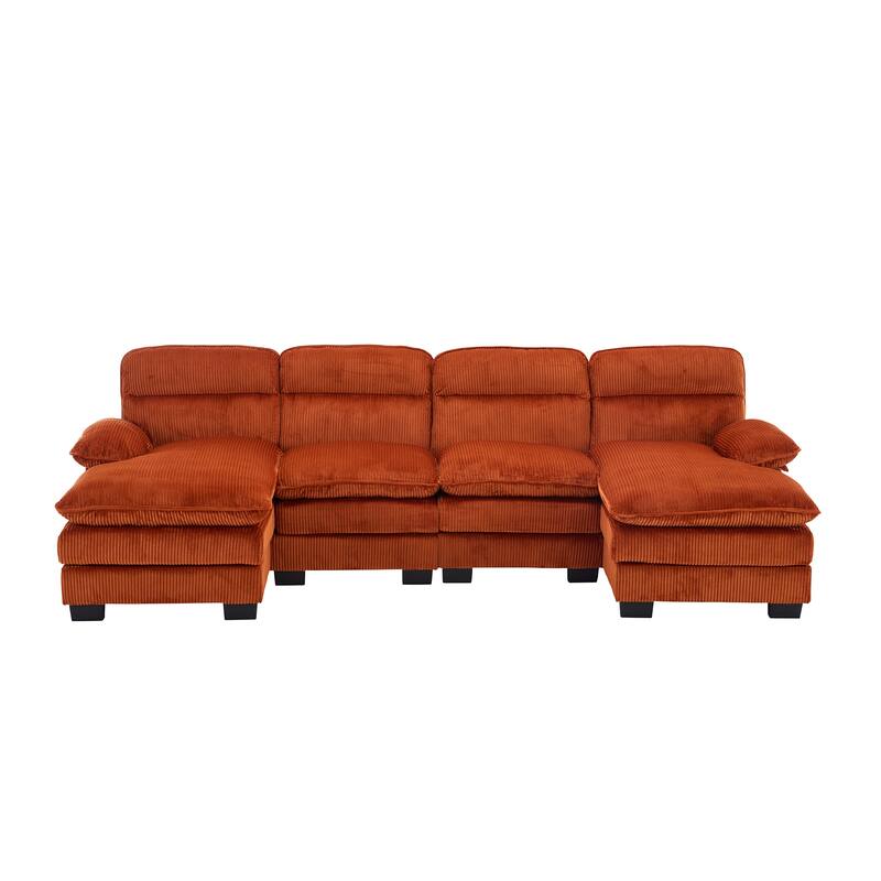 111.8" U-shaped profile sofa, including two single seats and two chaise