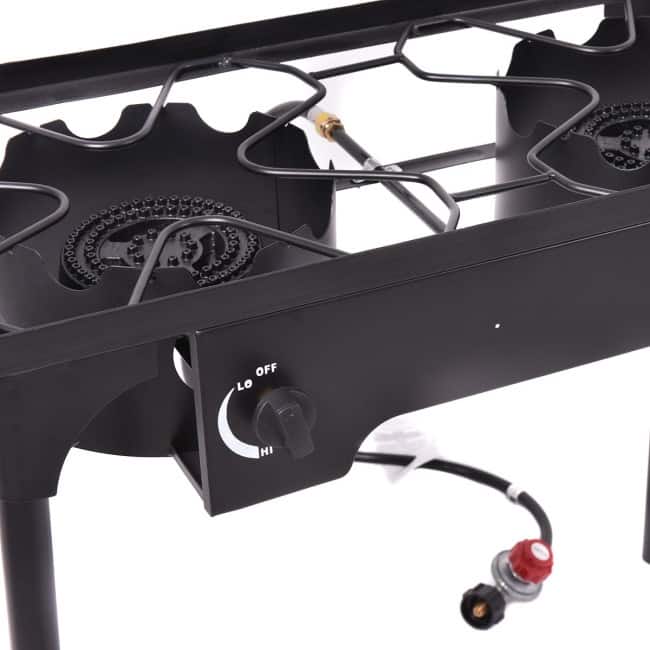 High-Performance 150,000 BTU Double Burner Outdoor Stove for BBQ and Grill - 31" x 16" x 28.5"