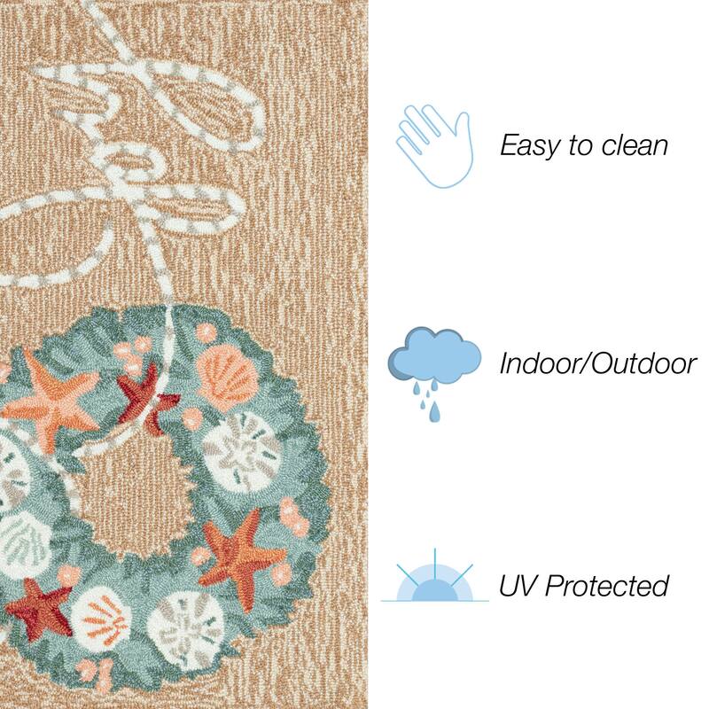 Liora Manne Frontporch Joyous Wreath Indoor/Outdoor Area Rug