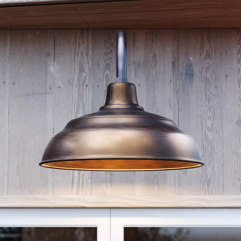 Millennium Lighting R Series 17" Metal Stem Hung Indoor/ Outdoor Warehouse Shade