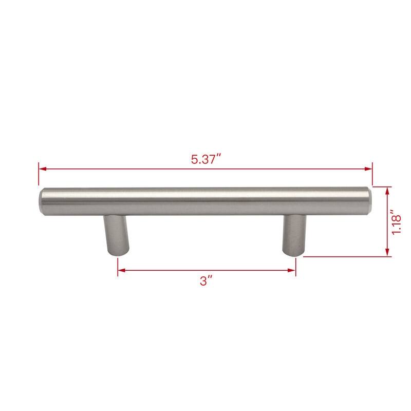 Utopia Alley Carli Cabinet Pull Handle, Brushed nickel/Matt Black 3", 5" and 12.5" Center to Center