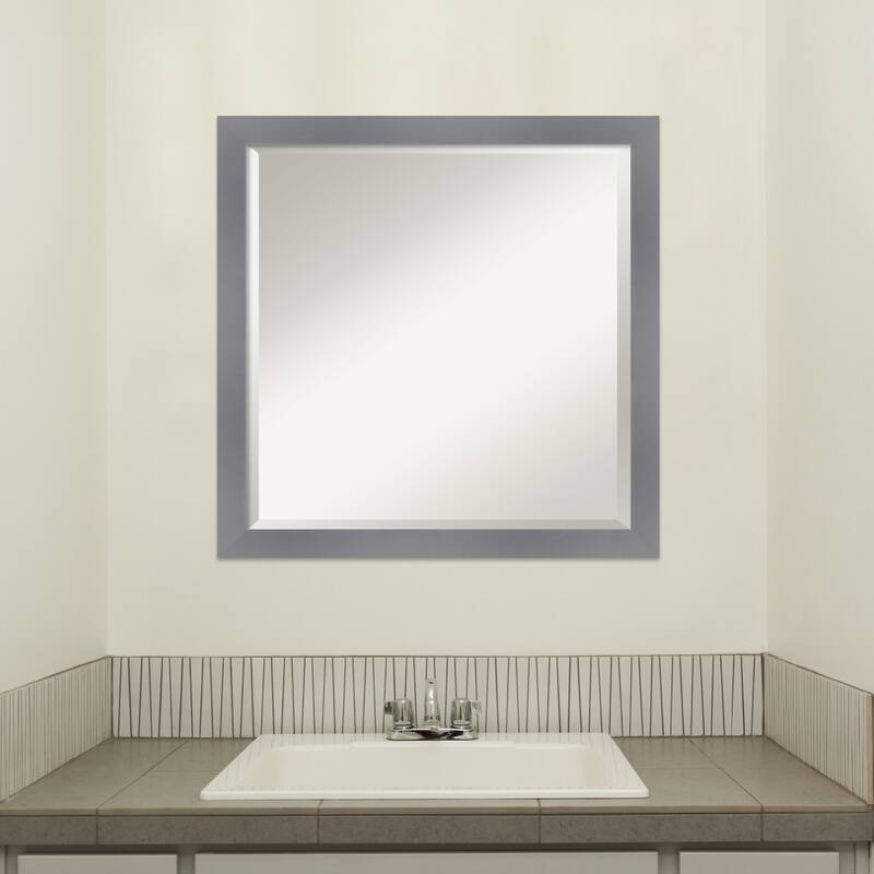 Edwin Beveled Wood Framed Bathroom Vanity Wall Mirror
