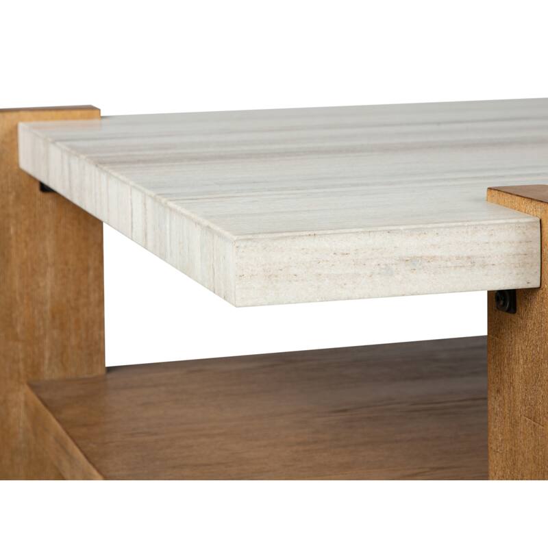 Magnussen Home Carrington Honey Wheat Rectangular Cocktail Table - 55.5''W x 32''D x 18.5''H