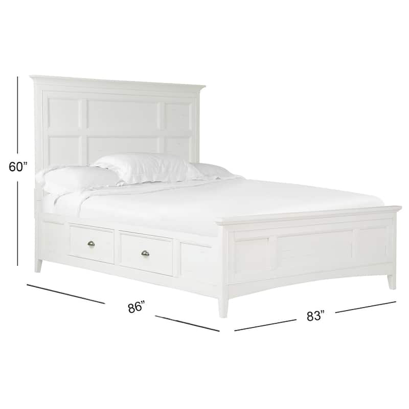 Magnussen Home Heron Cove Chalk White And Dovetail Grey Panel Storage Bed