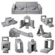 preview thumbnail 2 of 4, 12 PCS Modular Kids Play Couch for Inspiring Creativity