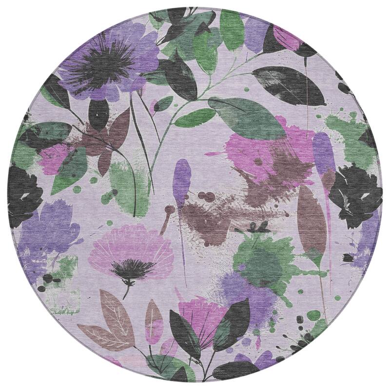 HomeRoots Floral Transitional Rectangle Outdoor Rug