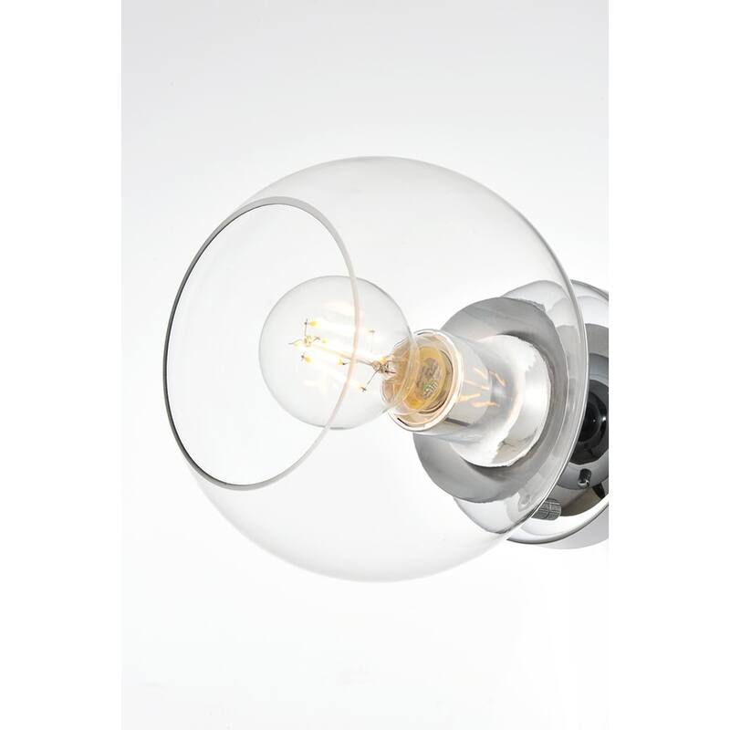Roger 1 Light Black and Clear Bath Sconce