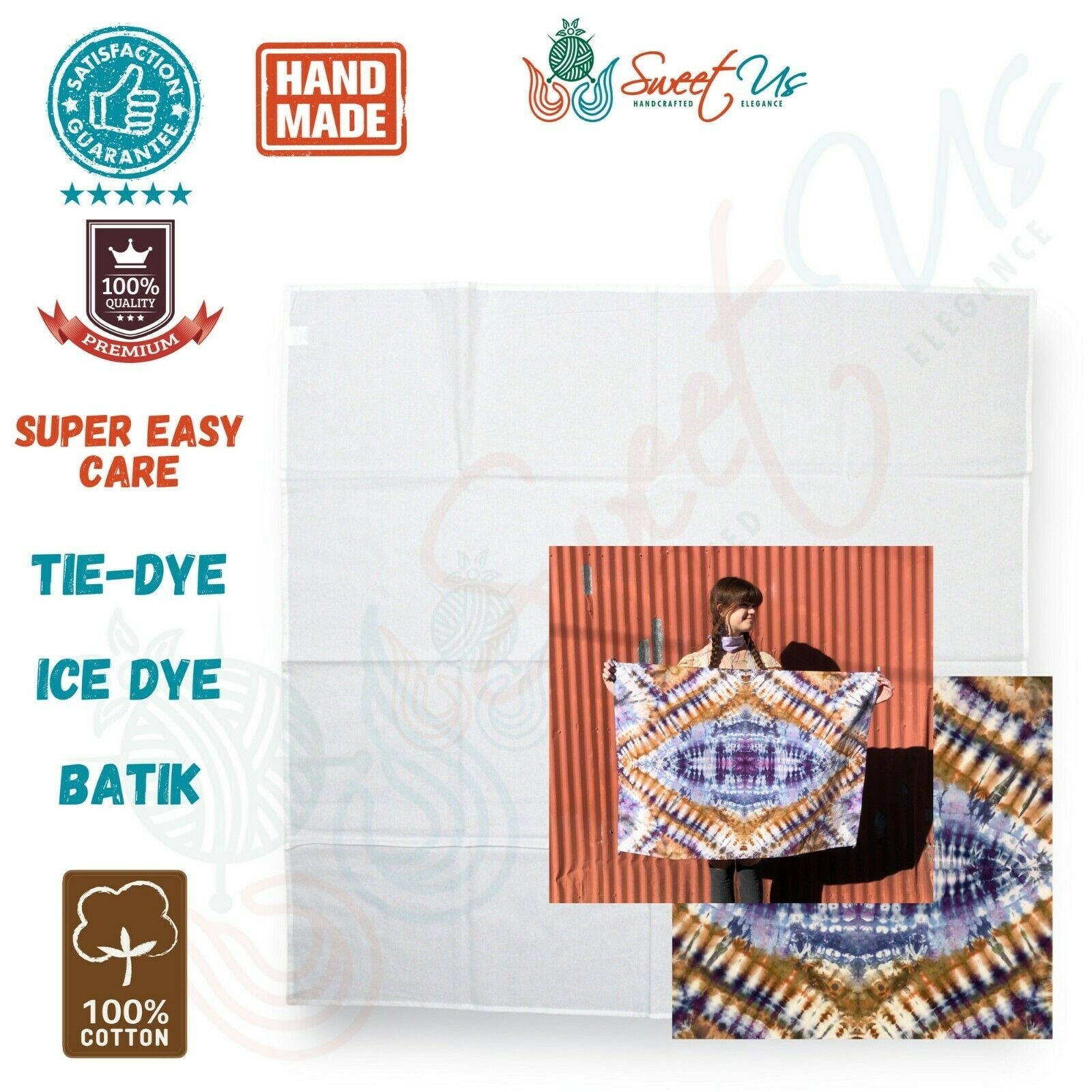 Plain white cotton tapestry deals
